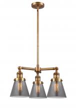 Innovations Lighting 207-BB-G63-LED - Cone - 3 Light - 19 inch - Brushed Brass - Stem Hung - Chandelier