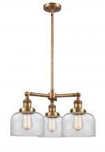 Innovations Lighting 207-BB-G72 - Bell - 3 Light - 22 inch - Brushed Brass - Stem Hung - Chandelier