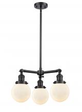 Innovations Lighting 207-BK-G201-6 - Beacon - 3 Light - 19 inch - Matte Black - Stem Hung - Chandelier