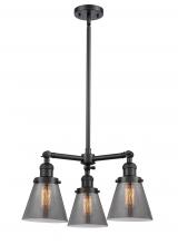 Innovations Lighting 207-BK-G63 - Cone - 3 Light - 19 inch - Matte Black - Stem Hung - Chandelier