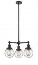 Innovations Lighting 207-OB-G204-6 - Beacon - 3 Light - 19 inch - Oil Rubbed Bronze - Stem Hung - Chandelier