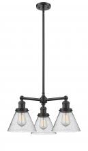 Innovations Lighting 207-OB-G44 - Cone - 3 Light - 22 inch - Oil Rubbed Bronze - Stem Hung - Chandelier