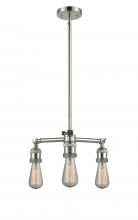 Innovations Lighting 207NH-PN - Bare Bulb 3 Light Chandelier