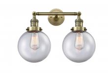 Innovations Lighting 208-AB-G202-8 - Beacon - 2 Light - 19 inch - Antique Brass - Adjustable Bath Vanity Light
