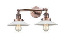 Innovations Lighting 208-AC-G1 - Halophane - 2 Light - 18 inch - Antique Copper - Adjustable Bath Vanity Light