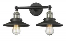 Innovations Lighting 208-BAB-M6 - Railroad - 2 Light - 18 inch - Black Antique Brass - Adjustable Bath Vanity Light