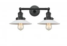 Innovations Lighting 208-BK-G1 - Halophane - 2 Light - 18 inch - Matte Black - Adjustable Bath Vanity Light