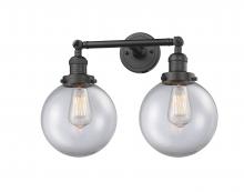 Innovations Lighting 208-OB-G202-8 - Beacon - 2 Light - 19 inch - Oil Rubbed Bronze - Adjustable Bath Vanity Light