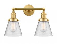 Innovations Lighting 208-SG-G64 - Cone - 2 Light - 16 inch - Satin Gold - Adjustable Bath Vanity Light