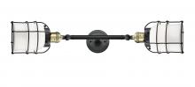 Innovations Lighting 208L-BAB-G51-CE - Bell Cage - 2 Light - 6 inch - Black Antique Brass - Adjustable Bath Vanity Light