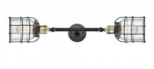 Innovations Lighting 208L-BAB-G52-CE - Bell Cage - 2 Light - 6 inch - Black Antique Brass - Adjustable Bath Vanity Light