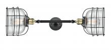 Innovations Lighting 208L-BAB-G74-CE - Bell Cage - 2 Light - 9 inch - Black Antique Brass - Adjustable Bath Vanity Light