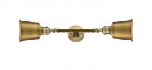 Innovations Lighting 208L-BB-M9-BB - Addison - 2 Light - 5 inch - Brushed Brass - Adjustable Bath Vanity Light