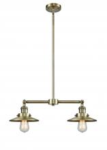 Innovations Lighting 209-AB-M4AB - Railroad - 2 Light - 21 inch - Antique Brass - Stem Hung - Adjustable Island Light