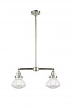 Innovations Lighting 209-PN-G322 - Olean - 2 Light - 22 inch - Polished Nickel - Stem Hung - Adjustable Island Light