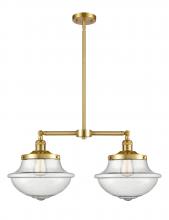 Innovations Lighting 209-SG-G544 - Oxford - 2 Light - 25 inch - Satin Gold - Stem Hung - Adjustable Island Light
