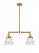 Innovations Lighting 209-SG-G64 - Cone - 2 Light - 21 inch - Satin Gold - Stem Hung - Adjustable Island Light