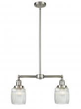 Innovations Lighting 209-SN-G302 - Colton - 2 Light - 22 inch - Brushed Satin Nickel - Stem Hung - Adjustable Island Light