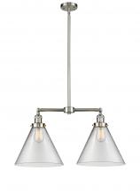 Innovations Lighting 209-SN-G42-L - Cone - 2 Light - 21 inch - Brushed Satin Nickel - Stem Hung - Adjustable Island Light