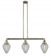 Innovations Lighting 213-AB-G165 - Geneseo - 3 Light - 38 inch - Antique Brass - Stem Hung - Adjustable Island Light