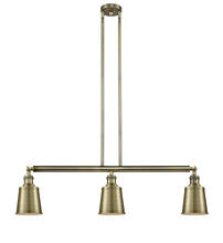 Innovations Lighting 213-AB-M9-AB - Addison - 3 Light - 38 inch - Antique Brass - Stem Hung - Adjustable Island Light