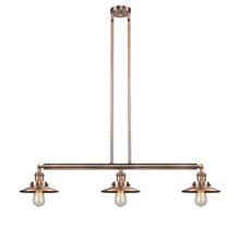 Innovations Lighting 213-AC-M3 - Railroad - 3 Light - 41 inch - Antique Copper - Stem Hung - Adjustable Island Light