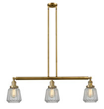 Innovations Lighting 213-BB-G142 - Chatham - 3 Light - 39 inch - Brushed Brass - Stem Hung - Adjustable Island Light