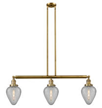 Innovations Lighting 213-BB-G165 - Geneseo - 3 Light - 38 inch - Brushed Brass - Stem Hung - Adjustable Island Light