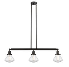 Innovations Lighting 213-OB-G322 - Olean - 3 Light - 39 inch - Oil Rubbed Bronze - Stem Hung - Adjustable Island Light