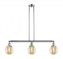 Innovations Lighting 213-PC-G208-6 - Beacon - 3 Light - 39 inch - Polished Chrome - Stem Hung - Adjustable Island Light