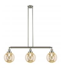 Innovations Lighting 213-SN-G208-8 - Beacon - 3 Light - 41 inch - Brushed Satin Nickel - Stem Hung - Adjustable Island Light