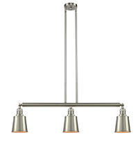 Innovations Lighting 213-SN-M9-SN - Addison - 3 Light - 38 inch - Brushed Satin Nickel - Stem Hung - Adjustable Island Light
