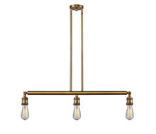 Innovations Lighting 213-BB - Bare Bulb - 3 Light - 38 inch - Brushed Brass - Stem Hung - Adjustable Island Light