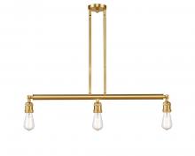 Innovations Lighting 213-SG - Bare Bulb - 3 Light - 38 inch - Satin Gold - Stem Hung - Adjustable Island Light