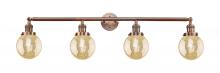 Innovations Lighting 215-AC-G208-6 - Beacon - 4 Light - 42 inch - Antique Copper - Adjustable Bath Vanity Light