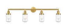 Innovations Lighting 215-SG-G312 - Dover - 4 Light - 43 inch - Satin Gold - Adjustable Bath Vanity Light