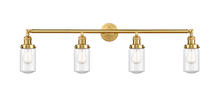 Innovations Lighting 215-SG-G314 - Dover - 4 Light - 43 inch - Satin Gold - Adjustable Bath Vanity Light