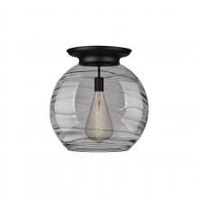 Innovations Lighting 221-1F-BK-G1213-18SM - Athens Deco Swirl - 1 Light - 18 inch - Matte Black - Flush Mount