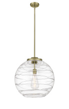 Innovations Lighting 221-1S-AB-G1213-18CL - Athens Deco Swirl - 1 Light - 18 inch - Antique Brass - Stem Hung - Pendant