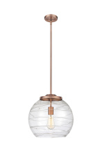 Innovations Lighting 221-1S-AC-G1213-14CL - Athens Deco Swirl - 1 Light - 14 inch - Antique Copper - Stem Hung - Pendant