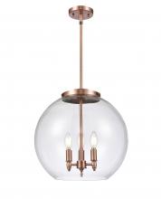 Innovations Lighting 221-3S-AC-G122-16-LED - Athens - 3 Light - 16 inch - Antique Copper - Stem hung - Pendant