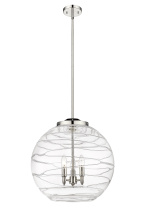 Innovations Lighting 221-3S-PN-G1213-18CL - Athens Deco Swirl - 3 Light - 18 inch - Polished Nickel - Stem hung - Pendant