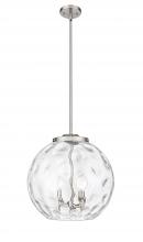 Innovations Lighting 221-3S-SN-G1215-16 - Athens Water Glass - 3 Light - 16 inch - Brushed Satin Nickel - Stem hung - Pendant