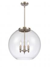 Innovations Lighting 221-3S-SN-G122-18-LED - Athens - 3 Light - 18 inch - Brushed Satin Nickel - Stem hung - Pendant