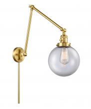 Innovations Lighting 238-SG-G202-8 - Beacon - 1 Light - 8 inch - Satin Gold -Adjustable Swing Arm
