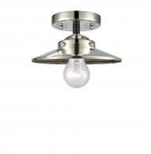 Innovations Lighting 284-1C-BPN-M1-PN - Railroad - 1 Light - 8 inch - Black Polished Nickel - Semi-Flush Mount