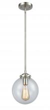 Innovations Lighting 284-1S-SN-G202-8 - Beacon - 1 Light - 8 inch - Brushed Satin Nickel - Stem hung - Mini Pendant