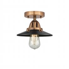 Innovations Lighting 288-1C-AC-M6-BK - Railroad - 1 Light - 8 inch - Antique Copper - Semi-Flush Mount