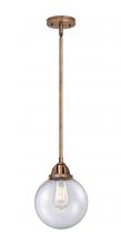 Innovations Lighting 288-1S-AC-G204-8 - Beacon - 1 Light - 8 inch - Antique Copper - Stem hung - Mini Pendant