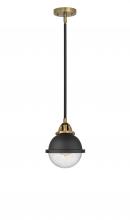 Innovations Lighting 288-1S-BAB-HFS-64-BK - Hampden - 1 Light - 7 inch - Black Antique Brass - Cord hung - Mini Pendant